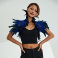 thumbnail image 3 of Fortune Women Gothic Feather Cape Halloween Cosplay Party Lacing Shawl Shrug, 3 of 8