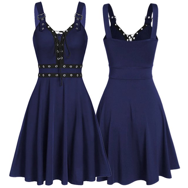 XZNGL Dress Plus Size Women Plus Size Cool Solid Bandage Irregular Hem Sleeveless Camisole Mini Dress Plus Size Dress for Women Plus Dress for Women Plus Size Dress for Women Plus Size