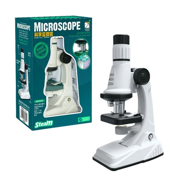 Microscope for Kids - Science Kit with an Easy-to-Use Kids Microscope Up to 1200x Zoom Blank and Prepared Slides