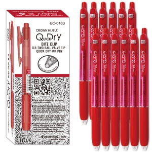 [Crown] Séchage rapide 0.5mm Stylos de gel, encre rouge, 12 Nombre