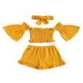 thumbnail image 1 of Manches Évasées à l'Épaule Tops Short Volant Bandeau Nœud Papillon, 1 of 6