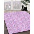 thumbnail image 3 of Ahgly Tapis Rond Lavable en Machine Intérieur Transitionnel Violet Violet, 5 Pieds Rond, 3 of 7