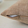 thumbnail image 2 of GHSDFBB Set of 2 Textural Faux Linen Throw Cushion Pillow Covers Shams for Couch, Invisible Zipper, 55x55CM, Natural Linen, 2 of 7