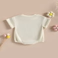 thumbnail image 4 of Barboteuse Unisexe Bébé Garçon Fille à Manches Courtes en Tricot Gaufré, Justaucorps à Bulles, Col Rond, Vêtements d'Été, 4 of 8