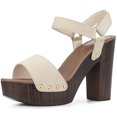 thumbnail image 1 of BLISSFUL STEP Women's Platform Slingback High Heel Chunky Heel Sandals Leopard (Size 6.5), 1 of 6