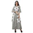 thumbnail image 3 of Moomaya Printed High Low Crop Top Kurti Palazzo Set Ethnic Indian Clothing Set For Womens, 3 of 8