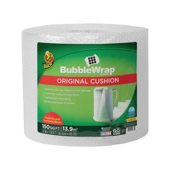 Duck Brand Original Bubble Wrap® Cushioning - Clear, 12 in. x 150 ft.