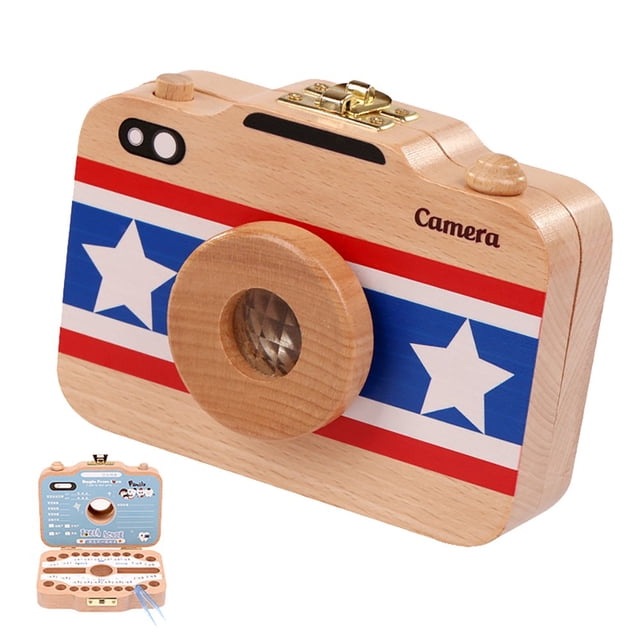 Boîte de Rangement pour Dents Garçons Filles Cadeau Souvenir Enfants Bois Accumulation