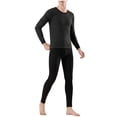thumbnail image 3 of Sentmoon Tenues pour Femmes Ensembles 2 Pcs Hommes Décontractés Rayés Double Face Polaire Thermique Épaissie Base Thermique Manches Longues Col Rond Haut et Bas Ensemble Automne et Hiver, 3 of 6