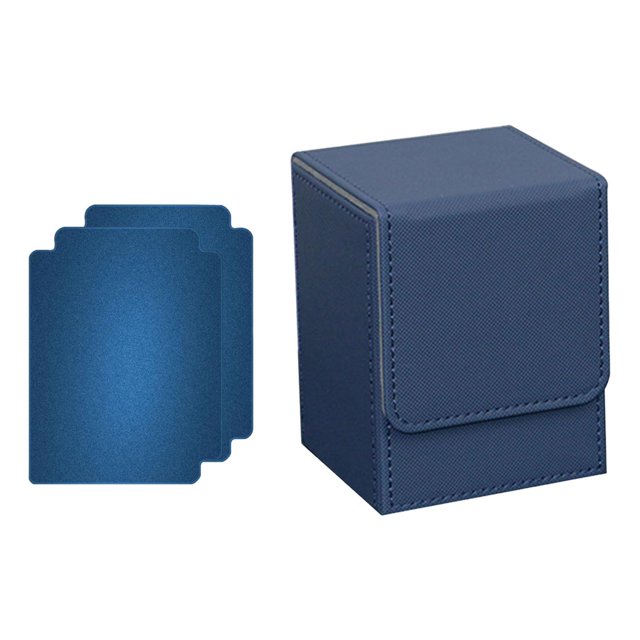 HILABEE Card Deck Box Game Card Storage PU Leather Lightweight Premium Holds 100 Blue