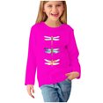 thumbnail image 2 of RXIRUCGD Chemises à Manches Longues pour Filles, Col Rond Mignon, Blouses Décontractées Élégantes (Rose Vif, Taille:9 Ans), 2 of 5