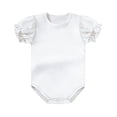 thumbnail image 1 of Baby Girl Summer Dress Short Sleeve Romper Off Shoulder 95% Polyester 5% Spandex, 1 of 7