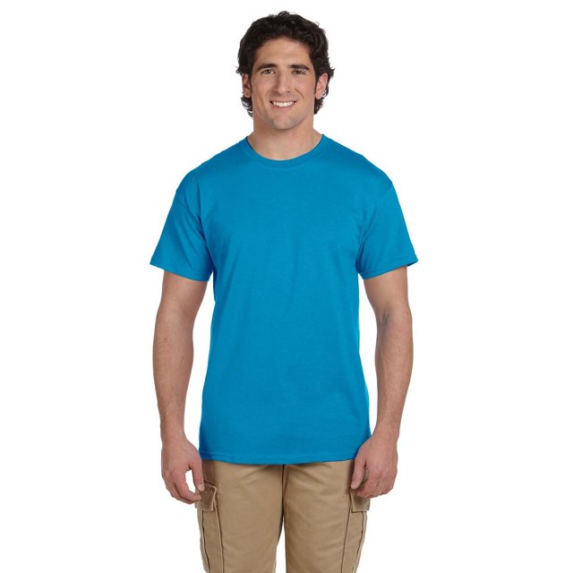Fruit Of The Loom T-Shirt à Col Rond à Manches Courtes en Coton HD pour Hommes, 6TG, Bleu Pacifique