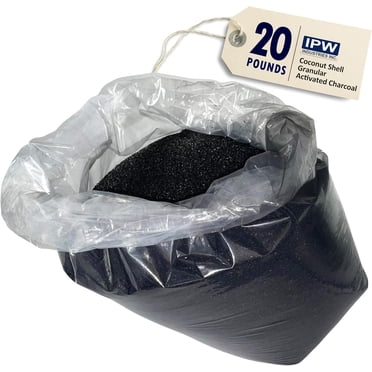 IPW Industries, Inc. - Charbon Activé en Vrac - Charbon Activé Granulaire en Forme de Coquille de Noix de Coco (GAC) pour Filtration d'Eau et Milieu de Remplacement (20 Lb)