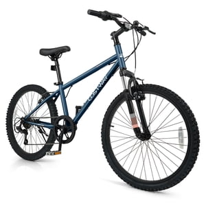 Costway 24 Inch Enfants VTT pour les garçons filles âgées 8+ Ans avec la Fourche Suspension Marine