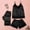 Black, variant on Mefallenssiah Women'S Plus Size Pants 3Pc Women Lace Satin Sleepwear Lingerie Camisole Bow Trousers Casual Pajamas Reduced Price