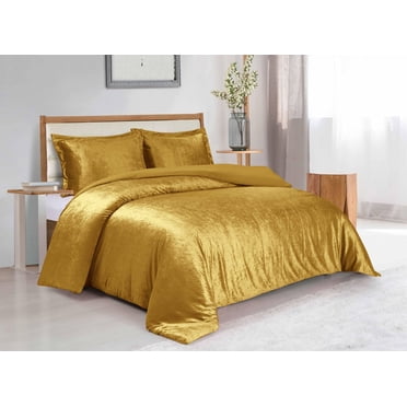 Swift Home Solid Crushed Velvet Duvet Cover Set