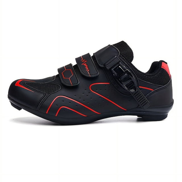 QJUHUNG Professional Men‘s Cycling Shoes for Mountain Bike Racing - SPD Cleat Compatible Breathable Sport Sneakers for Outdoor Ridding