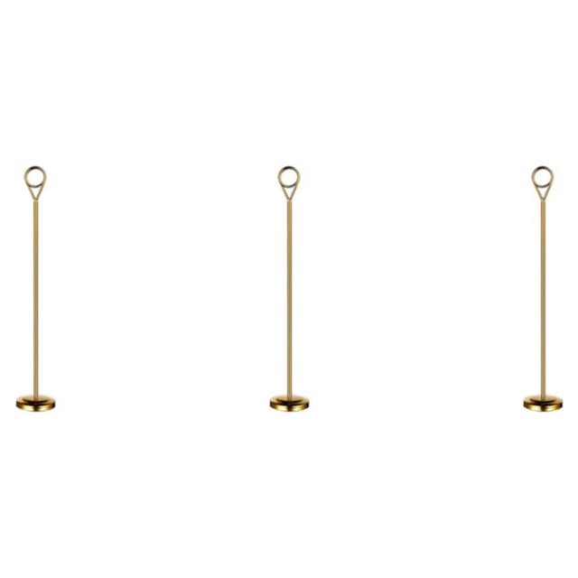 Baohd Contemporary Table Number Holder Photo Stand for Trendy Hotel Settings Gold 30cm 3Set