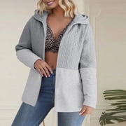 Birdeem Women's Plus Size Casual Hooded Cardigan, Long Sleeve Open Front Sweatshirt with Pocket, Lightweight Loose Fit Spring Fall Winter Jacket Coat