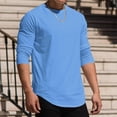 thumbnail image 4 of RXIRUCGD Haut Décontracté pour Homme, Col Rond en Tricot, Faux Haut de Sport Décontracté, Haut/chemise à Manches Longues à Col Rond, Bleu Pâle, Taille : 3TG, 4 of 8