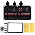 thumbnail image 3 of DC 12-24V Boat Marine Rocker Switch Panel LED Dual USB Socket Charger 1A&2.1A Voltmeter for Car RV Truck Camper GPS Mobiles ,Wide Applicability, 3 of 7