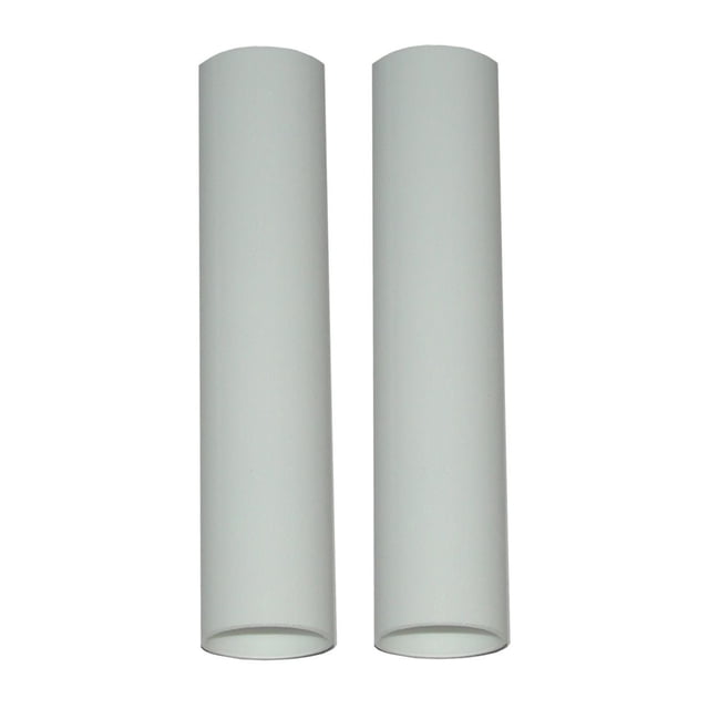 Atron Electro Industries Candelabra Cover 3/4 Inch 2 per card showing two white cylindrical candelabra covers with a smooth matte finish, each 4 inches long and 3/4 inch in diameter, designed to refresh candle holders or wall sconces and also suitable for protecting small light fixtures.