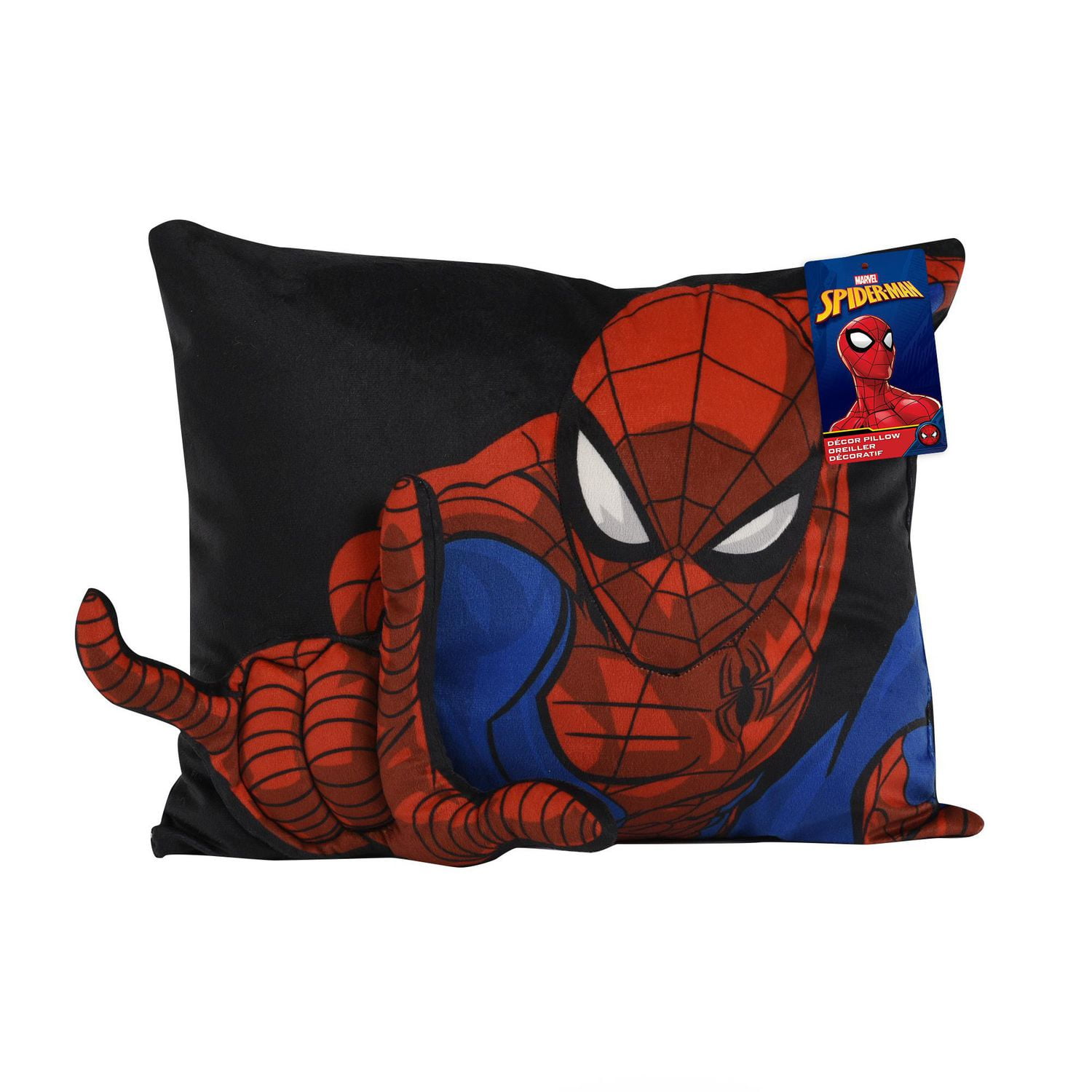 Spiderman Coussin décoratif 3D pour enfants Coussin 13po x 16po