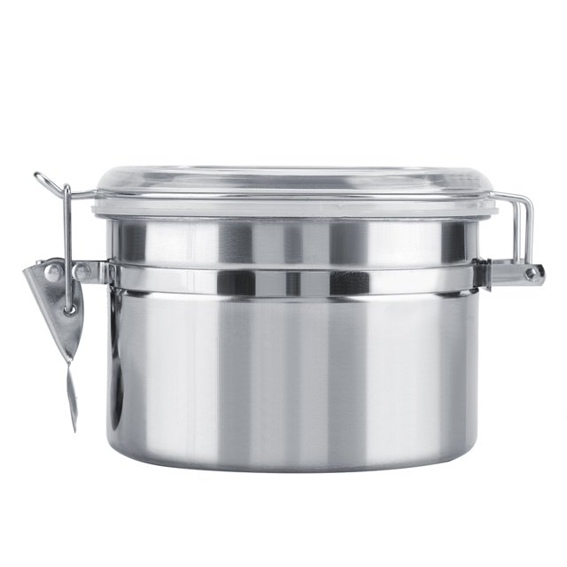 Spptty Contenant à Café en Acier Inoxydable, Pot de Rangement sous Vide pour Sucre et Thé en Grains, Contenant à Café en Acier Inoxydable, Pot de Rangement pour Sucre