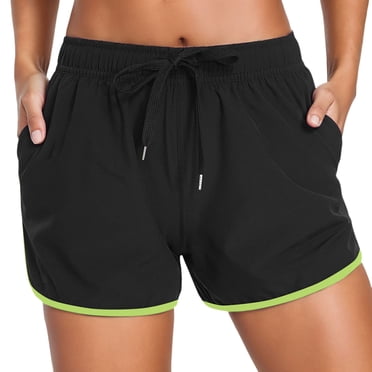 2025 Shorts de Bain pour Femmes avec Pantalons de Natation pour Femmes Courts Poches Taille Haute Leggings de Planche de Bain Maillot de Bain Shorts de Bain Bas de Maillot Shorts Bas de Maillot Grand