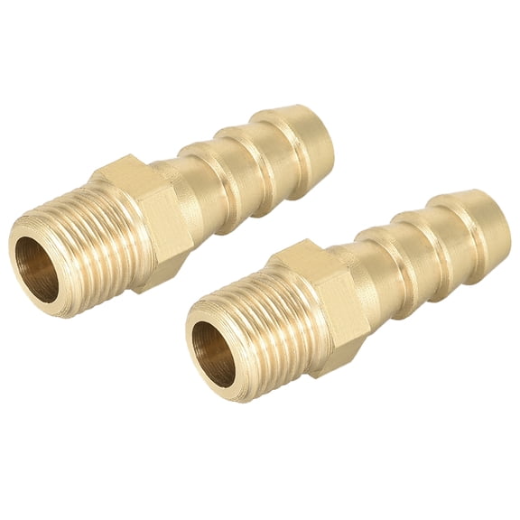 Unique Bargains Connecteur en Laiton Métrique M10x1 Mâle à Barb Tuyau ID 8mm 2 Pcs