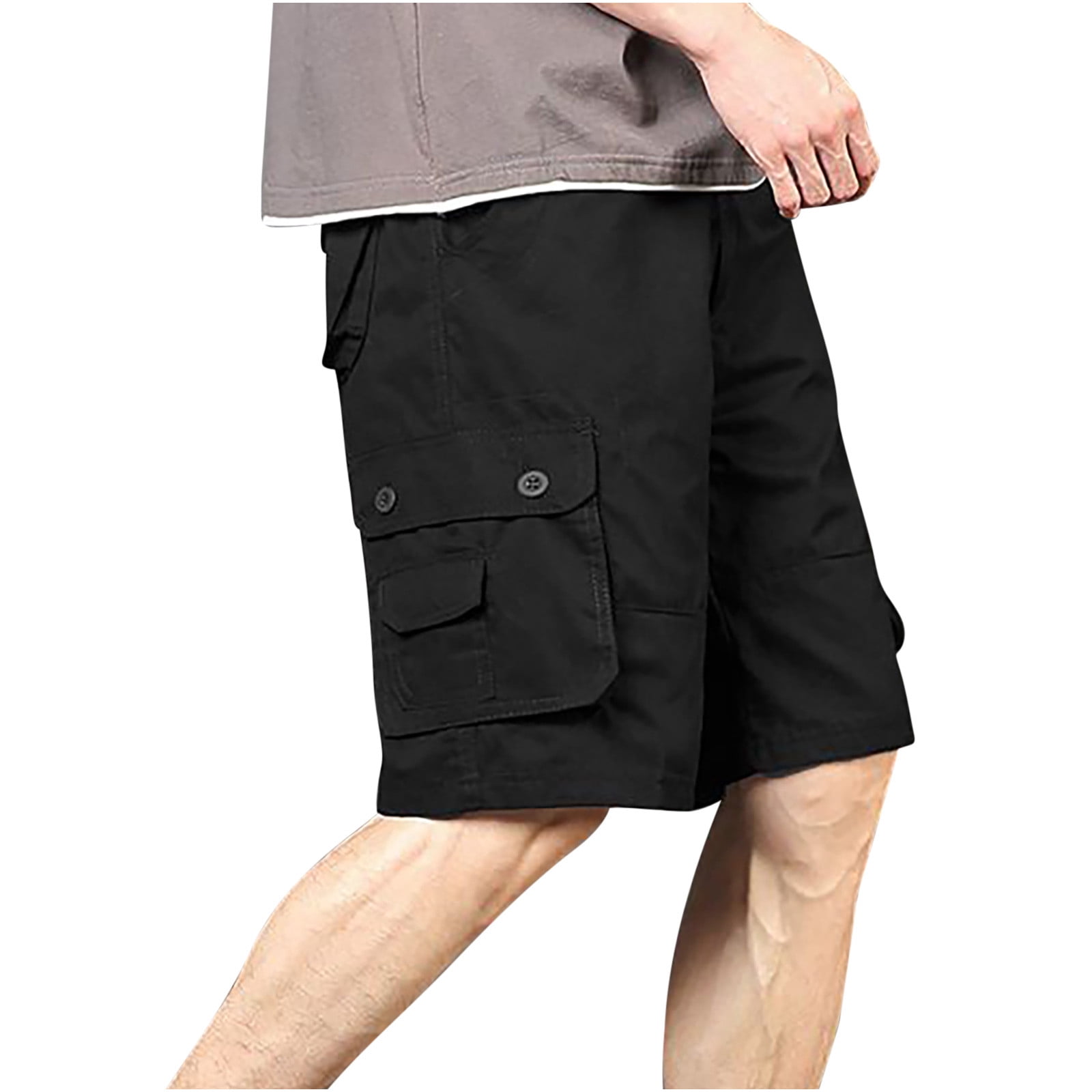 Shorts Cargo pour Hommes Coupe Décontractée Légers Courts Extérieur Multi-Poches Coton Travail Décontracté Randonnée Shorts pour Hommes