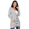 thumbnail image 3 of Women Black/Gray/Green/Red/Purple Front Pocket and Buttons Closure Cardigan, 3 of 6