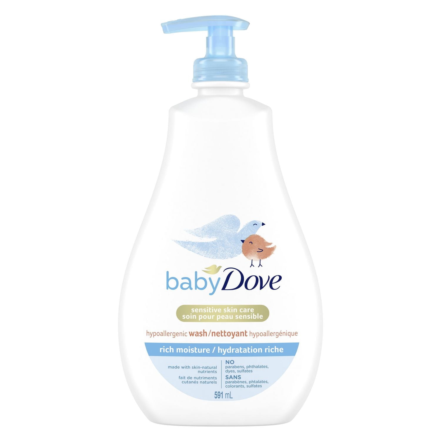 Baby Dove Hypoallergenic Wash Sensitive Skin Care Rich Moisture, 591 ml