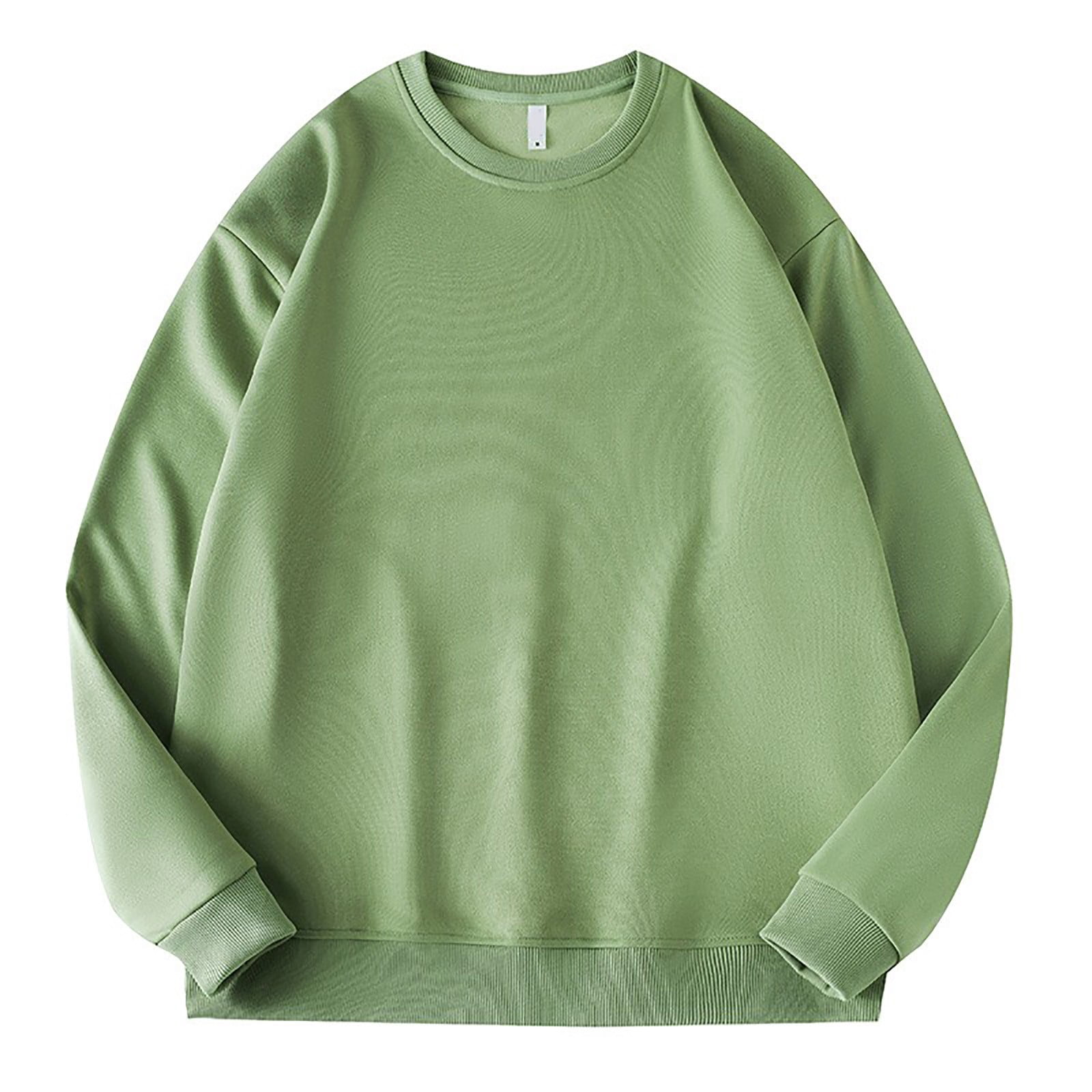 Ketyyh-chn99 Chandail à Col Rond pour Homme de Poids Moyen Chandail à Col Rond pour Homme à Manches Longues Décontracté Chaud en Laine Chandail Vert Pâle,4TG