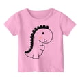 thumbnail image 1 of WERYOUNG T-Shirts Filles Garçons Été Décontracté Imprimé Dinosaure Col Rond Manches Courtes T-Shirts Bébé Doux Pyjamas Tee-Shirts, Rose, 6-7 Ans, 1 of 3