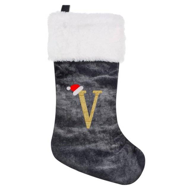 SUTENGDA 20 Inches Monogram Christmas Stockings Red Velvet with White Super Soft Plush Cuff Embroidered Xmas Stockings Classic Personalized Stocking Decorations for Family Holiday Season