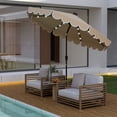 thumbnail image 2 of Gymax 9.3 FT Solar Patio Umbrella w/ 32 LED Lights & Vented Top & Ruffles Coffee, 2 of 10