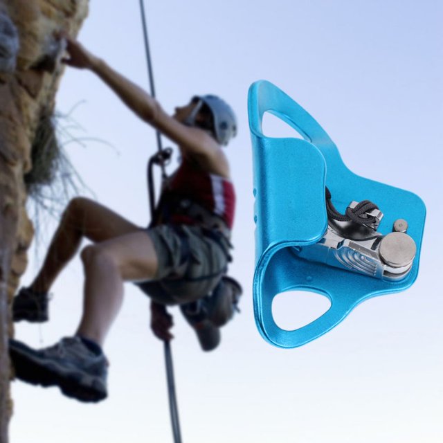 Professional Rock Climbing Chest Ascender Mountaineer Riser Safety Anti-fall Ascending for 8-13mm Diameter Ropes Arborist Tool Blue