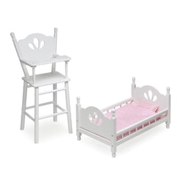 Cergrey Lit Double pour Poupée, Lit pour Poupée, Accessoires de Maison de Poupée Motif Floral Mini Meubles Lit Double pour Poupée à l'Échelle 1/12