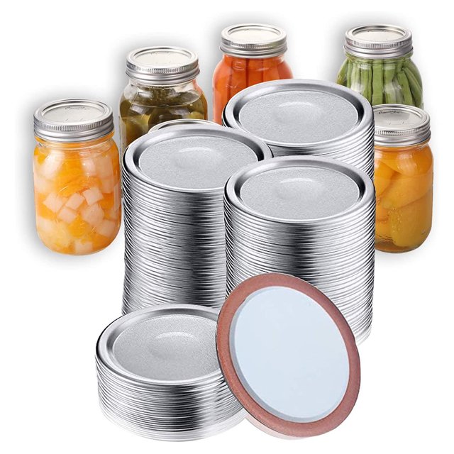 Canning Lids Metal Sealing Jar Canning Lid; Lids Replacement Split-Type Can Caps, Wide Mouth, 86mm, 50pcs