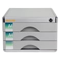 thumbnail image 3 of Rongfmy File Cabinet Aluminum Alloy with Lock Business Desktop Drawer Filing Cabinet With 3 Drawers, 3 of 9