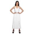 thumbnail image 1 of Moomaya WoMen's Spaghetti Strap Side Slit Dress Plus Size Solid Clothing, 1 of 6