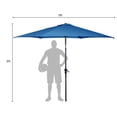 thumbnail image 2 of Costway Parasol de Patio 9 Pi Parasol de Marché en Acier Inclinable avec Manivelle Extérieur Cour Jardin Bleu, 2 of 10