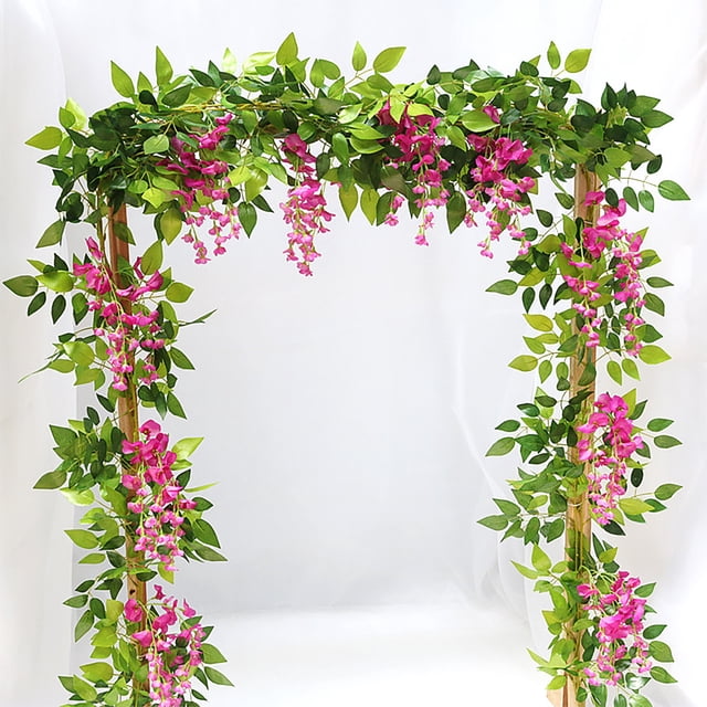 XZNGL Home Decor 4Pc Simulation Wisteria Flower Vine Home Decoration Plant Decoration