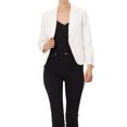 thumbnail image 1 of INSPIRE CHIC Women's Blazer Open Front Wear-to-Work Summer Crop Suit Jacket XS White-Solid, 1 of 6