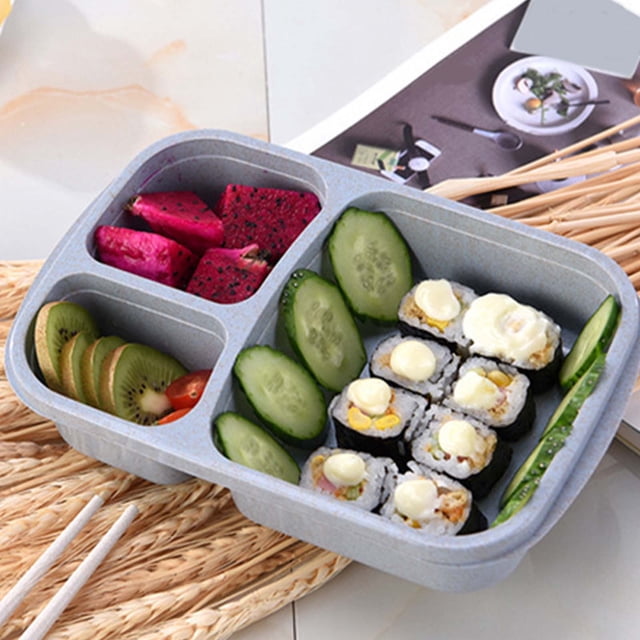 Meitianfacai Bento Box Adult Lunch Box 3-Compartment Meal Prep Container For Kids Stackable Snack Containers For School And Travel Lunch Microwave Safe