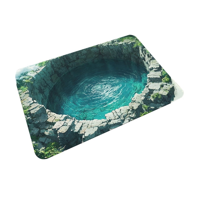 FUYPSE 2026 New Arrivals Carpet Cleaner Shampoo 3D Stereo Pond Diatomaceous Earth Rug Entryway Non Absorbent Mat Bathroom/Kitchen Oil Proof Foot Mat Realistic Decor Mat