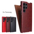 thumbnail image 2 of Flip Leather Case for Samsung Galaxy S25 Ultra - Top & Bottom Opening Design - Full Protection - Multiple Color Options (Brown,for Galaxy S25 Ultra), 2 of 6
