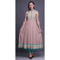 thumbnail image 2 of Bimba Kurti Longue Indienne Rose Aube à Fleurs pour Femmes Tenue de Fête Imprimée Sans Manches Robe Anarkali Kurti Très Grande, 2 of 6